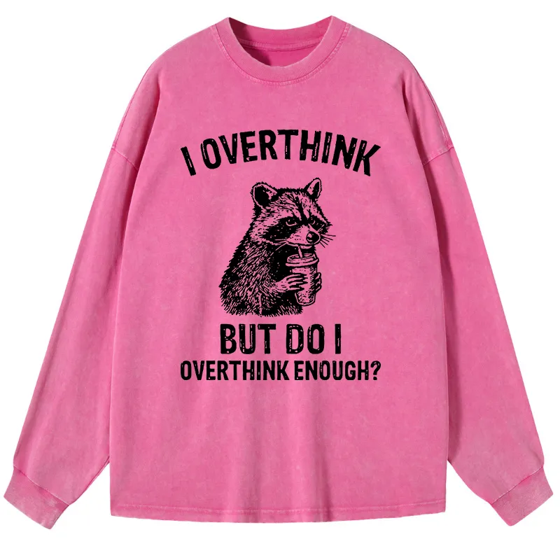 Tokyo-Tiger Constant Overthinking Washed Long Sleeve T-Shirt