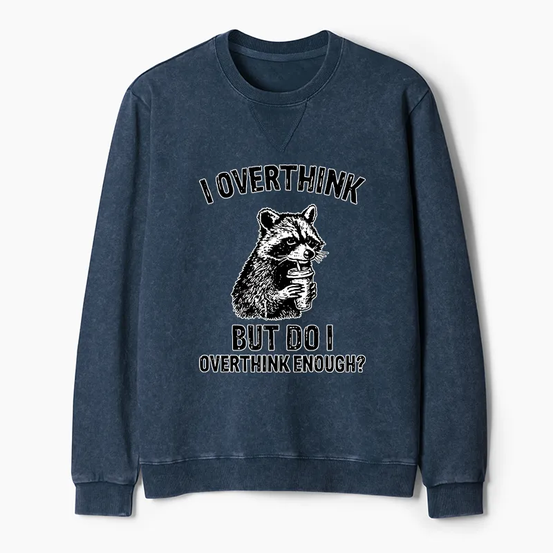 Tokyo-Tiger Constant Overthinking Washed Terry Sweatshirt