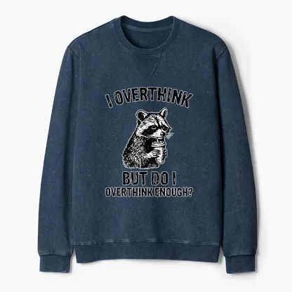Tokyo-Tiger Constant Overthinking Washed Terry Sweatshirt
