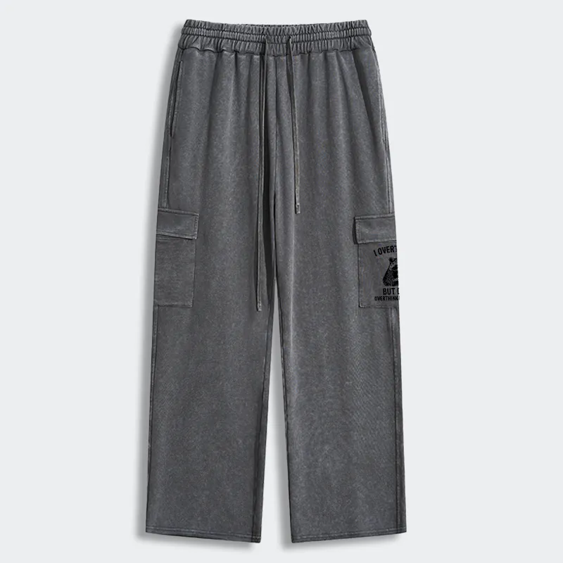 Tokyo-Tiger Constant Overthinking Washed Utility Sweatpants