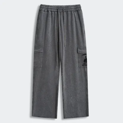 Tokyo-Tiger Constant Overthinking Washed Utility Sweatpants
