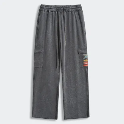 Tokyo-Tiger Colorful Fish Stack Washed Utility Sweatpants