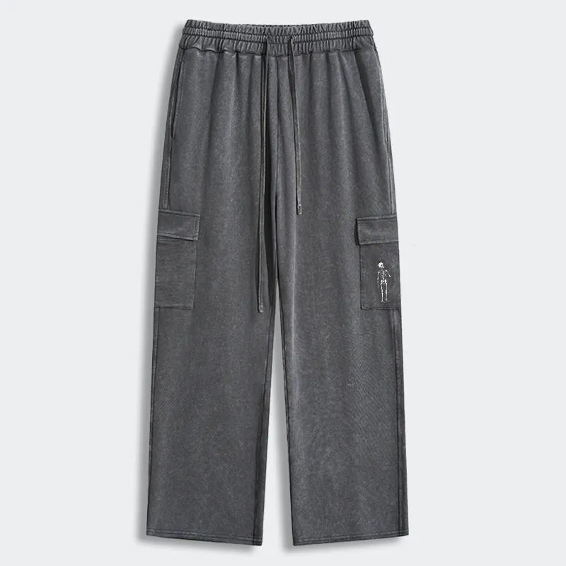 Tokyo-Tiger Skeleton Balloon Meme Washed Utility Sweatpants