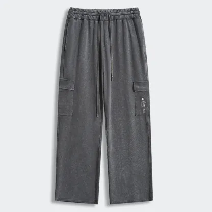 Tokyo-Tiger Skeleton Balloon Meme Washed Utility Sweatpants
