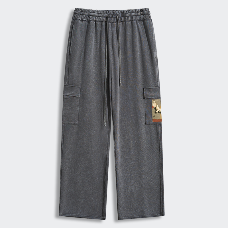 Tokyo-Tiger Crane Spirit Washed Utility Sweatpants