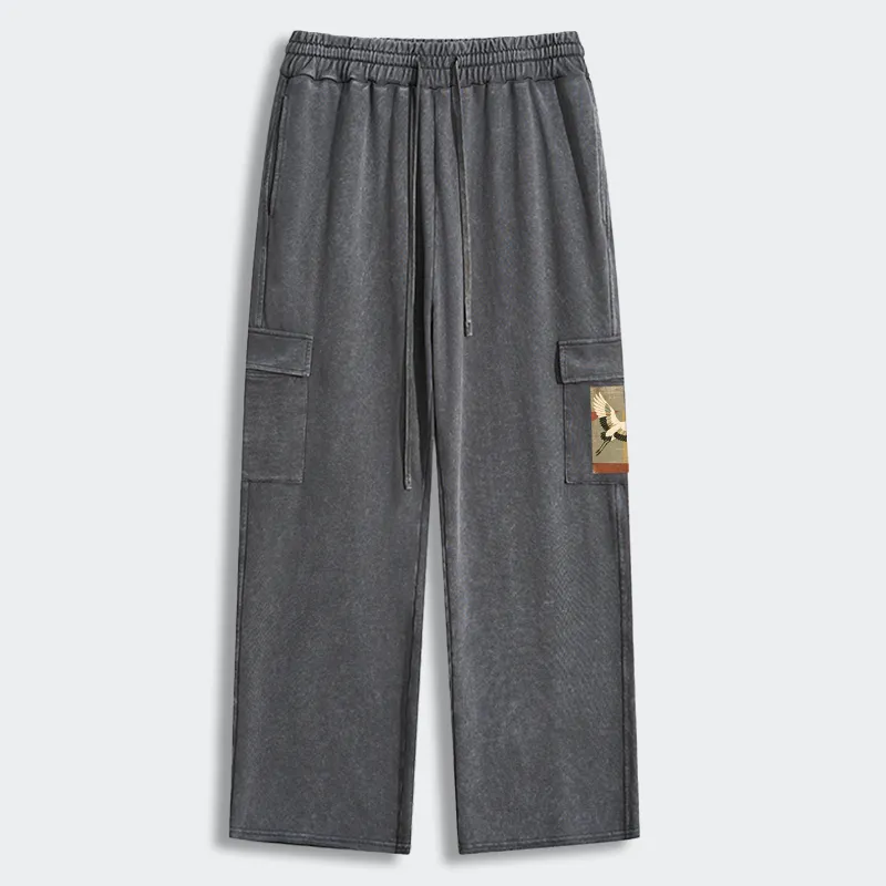 Tokyo-Tiger Crane Spirit Washed Utility Sweatpants