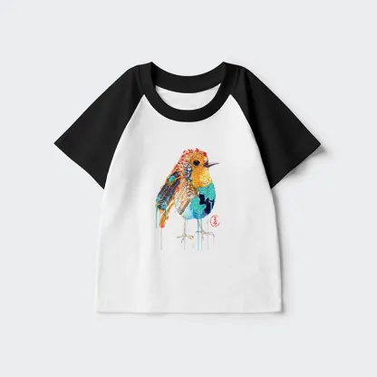 Tokyo-Tiger Sparkly Wild Bird Kids Raglan T-shirt