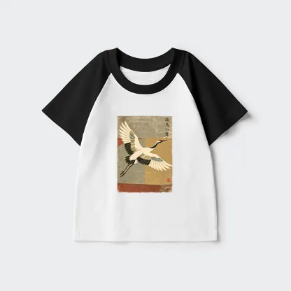 Tokyo-Tiger Crane Spirit Kids Raglan T-shirt