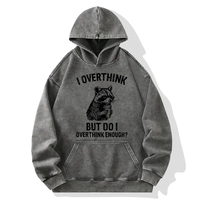 Tokyo-Tiger Constant Overthinking Washed Hoodie