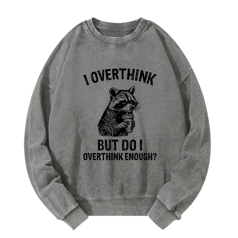 Tokyo-Tiger Constant Overthinking Washed Sweatshirt