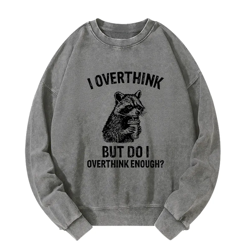 Tokyo-Tiger Constant Overthinking Washed Sweatshirt