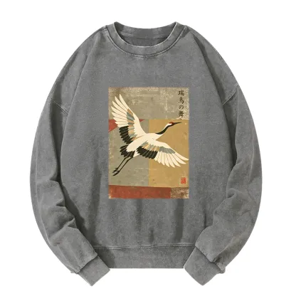 Tokyo-Tiger Crane Spirit Washed Sweatshirt