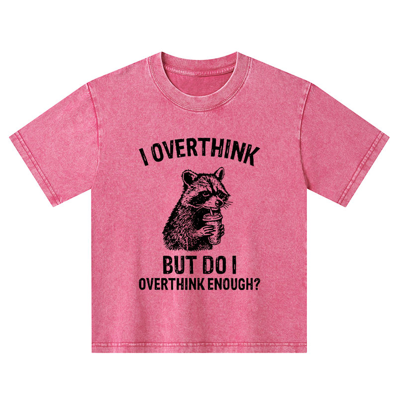 Tokyo-Tiger Constant Overthinking Kids Washed T-Shirt