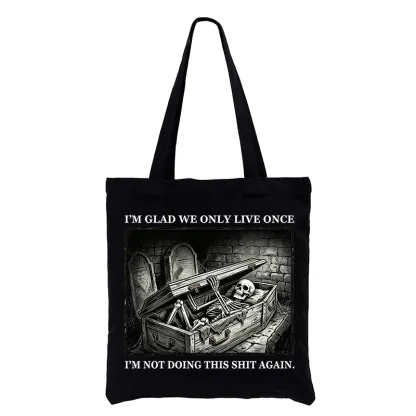 Tokyo-Tiger Funny Coffin Skull Meme Tote Bag