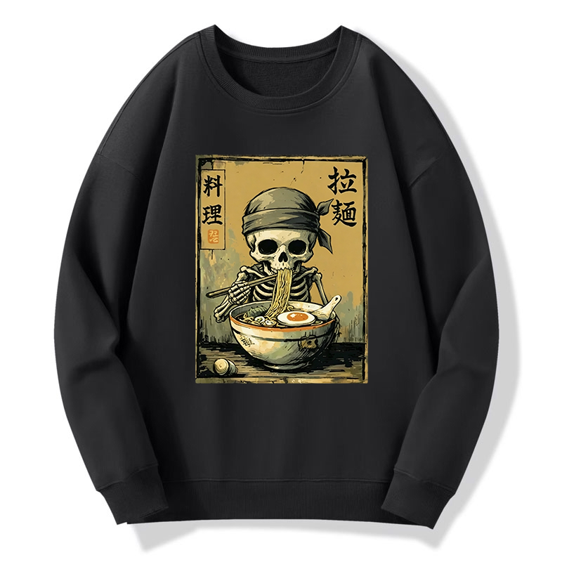 Tokyo-Tiger Funny Skeleton Ramen Classic Sweatshirt
