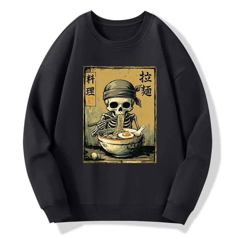 Tokyo-Tiger Funny Skeleton Ramen Classic Sweatshirt Sale