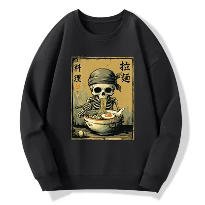 Tokyo-Tiger Funny Skeleton Ramen Classic Sweatshirt