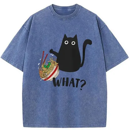 Tokyo-Tiger Naughty Cat Japanese Washed T-Shirt