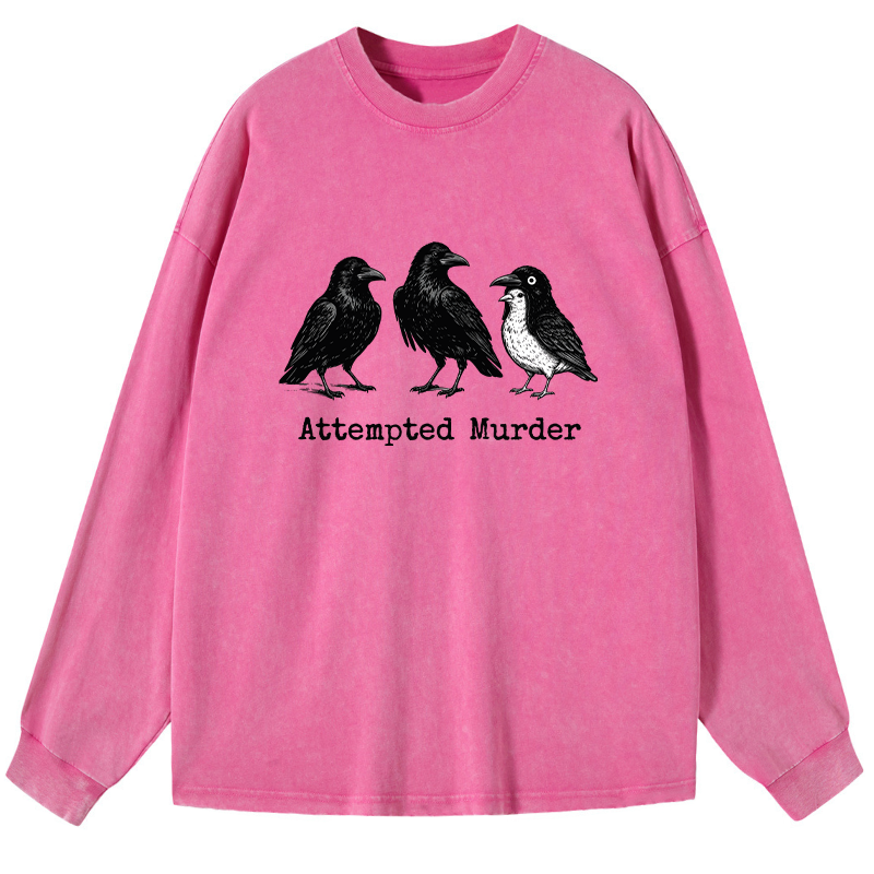 Tokyo-Tiger Attempted Murder Funny Washed Long Sleeve T-Shirt