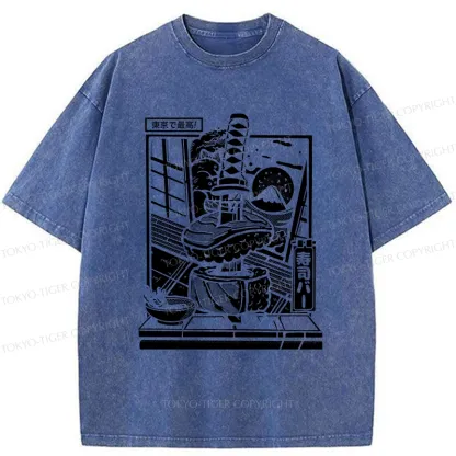 Tokyo-Tiger Best Sushi Bar In Tokyo Washed T-Shirt