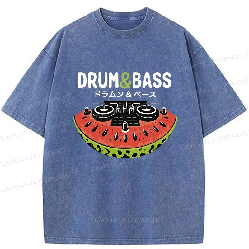 Tokyo-Tiger Watermelon Drum & Bass Washed T-Shirt