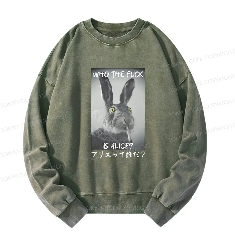 Tokyo-Tiger Who Is Alice? Washed Sweatshirt