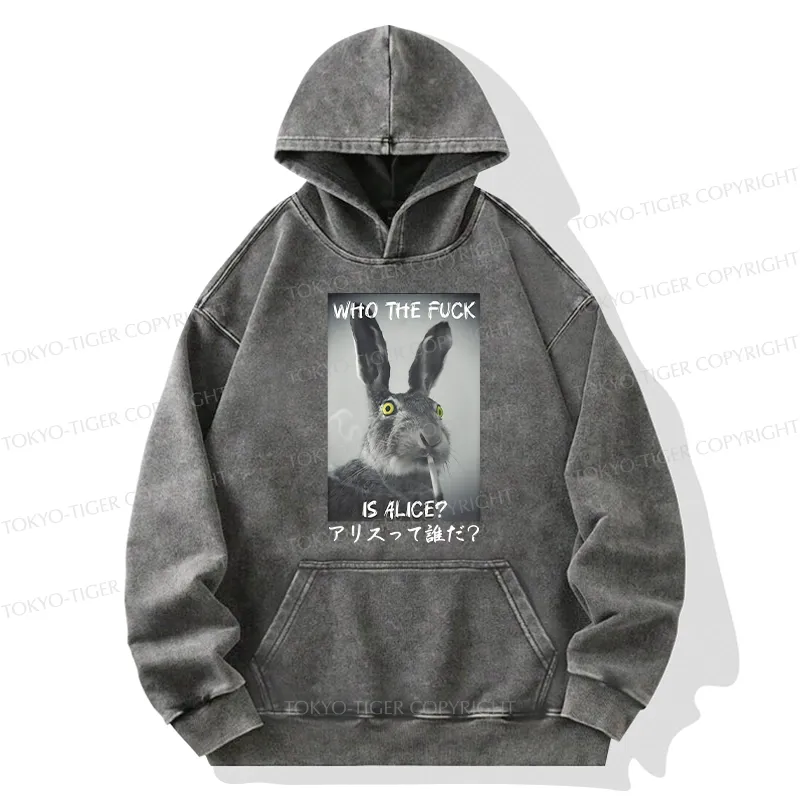 Tokyo-Tiger Who Is Alice? Washed Hoodie
