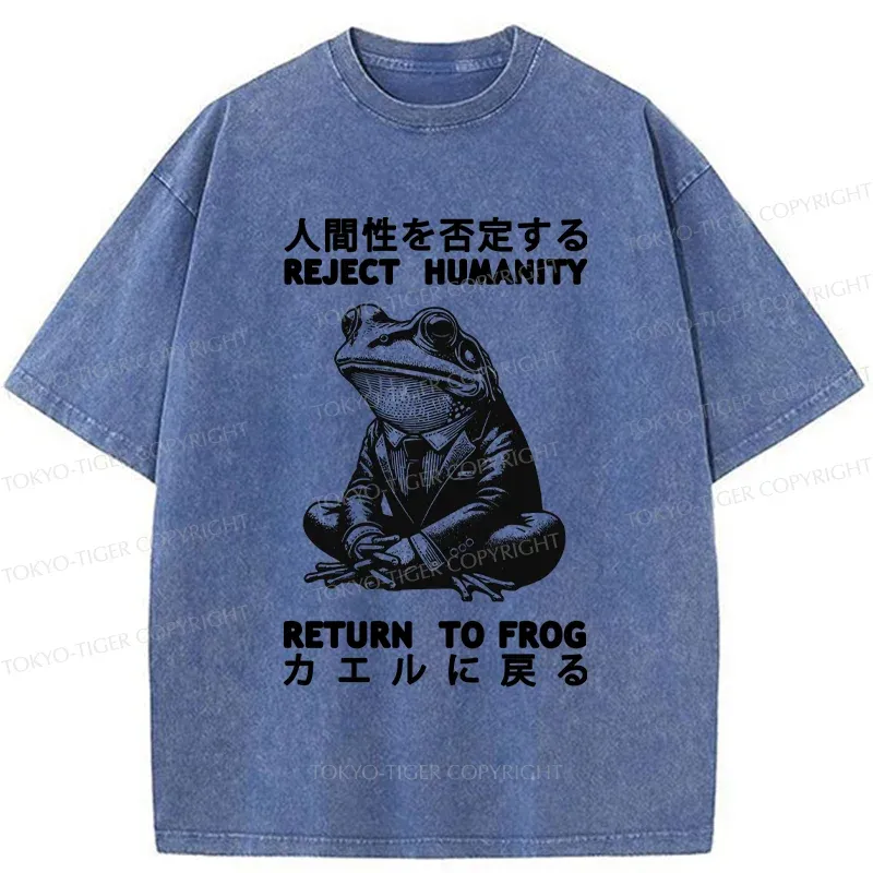Tokyo-Tiger Reject Humanity Work Frog Washed T-Shirt
