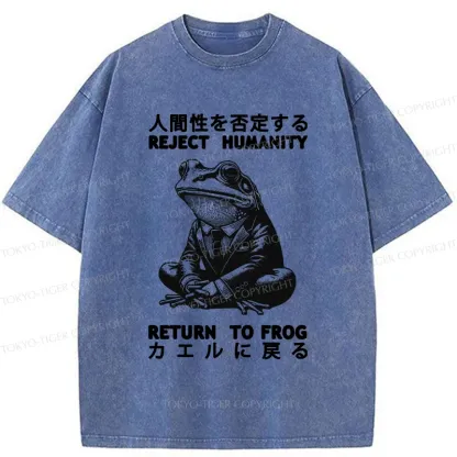 Tokyo-Tiger Reject Humanity Work Frog Washed T-Shirt