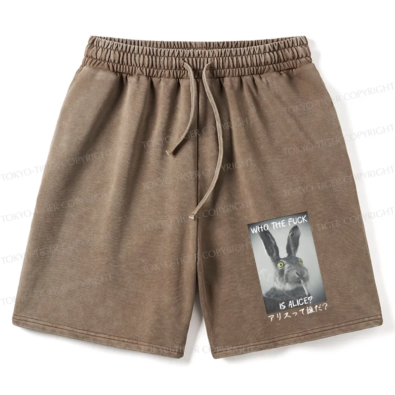 Tokyo-Tiger Who Is Alice? Washed Shorts
