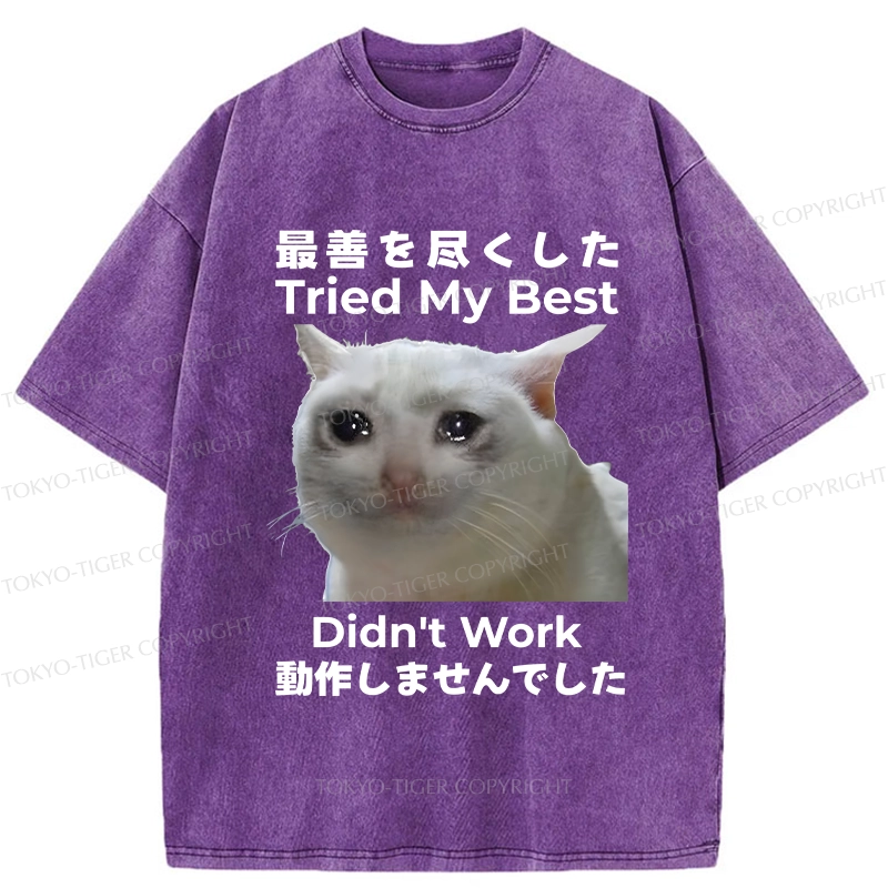 Tokyo-Tiger Tried My Best Didn't Work Washed T-Shirt