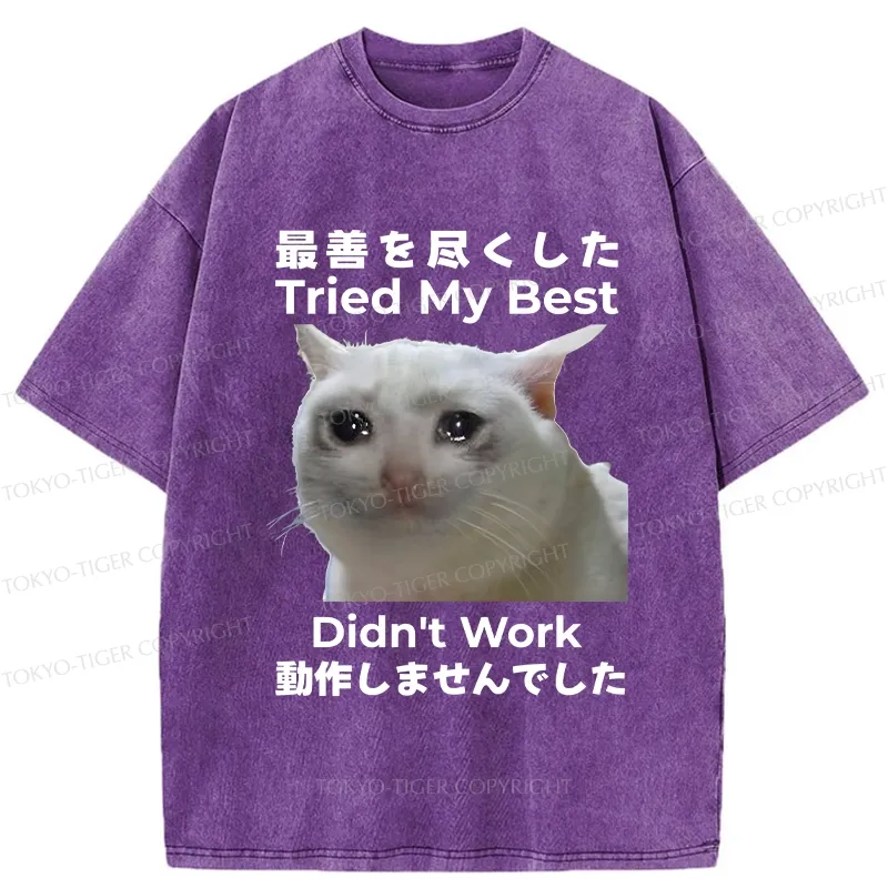 Tokyo-Tiger Tried My Best Didn't Work Washed T-Shirt