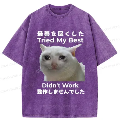 Tokyo-Tiger Tried My Best Didn't Work Washed T-Shirt