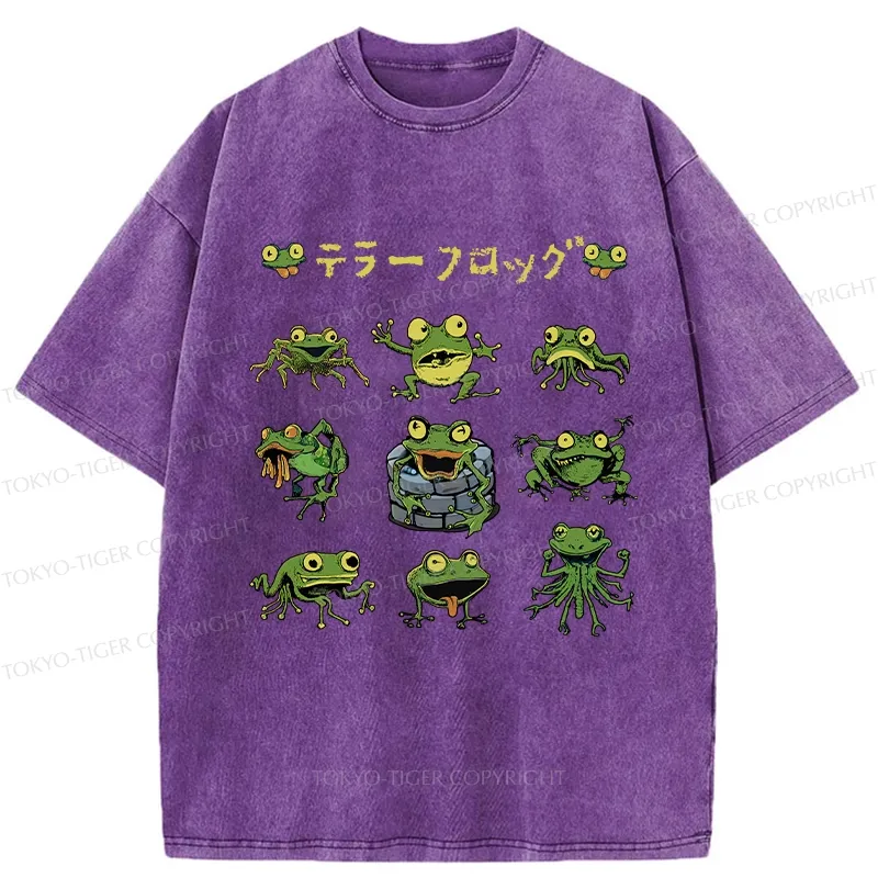 Tokyo-Tiger Terror Frog Washed T-Shirt