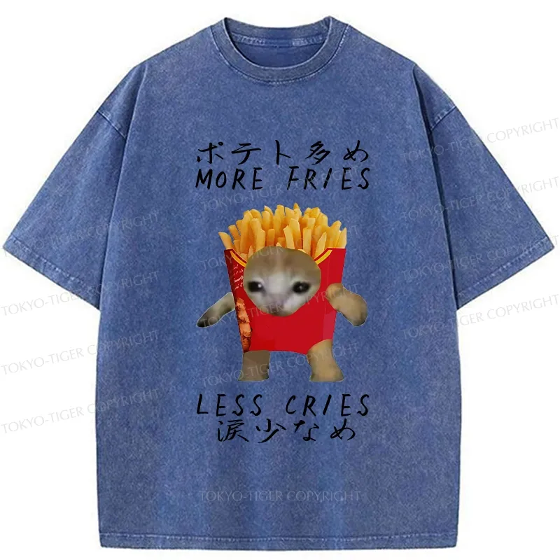 Tokyo-Tiger More Fries Less Cries Washed T-Shirt