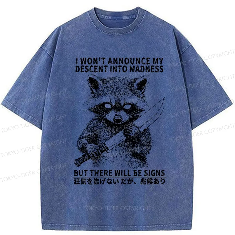 Tokyo-Tiger Raccoon Goes Into Madness Washed T-Shirt