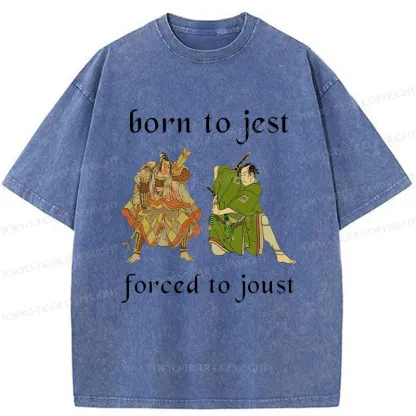 Tokyo-Tiger Duel Of Samurai Funny Washed T-Shirt