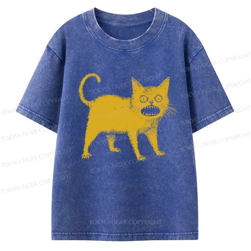 Tokyo-Tiger Horrible Japanese Cat Kids Washed T-Shirt