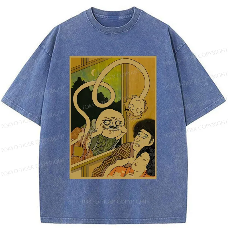 Tokyo-Tiger Scary Japanese Monster Washed T-Shirt