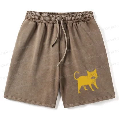 Tokyo-Tiger Horrible Japanese Cat Washed Shorts