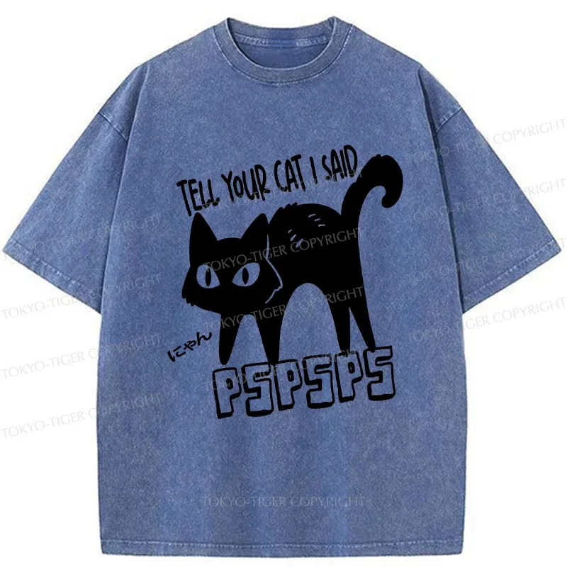 Tokyo-Tiger Attract Cats Washed T-Shirt