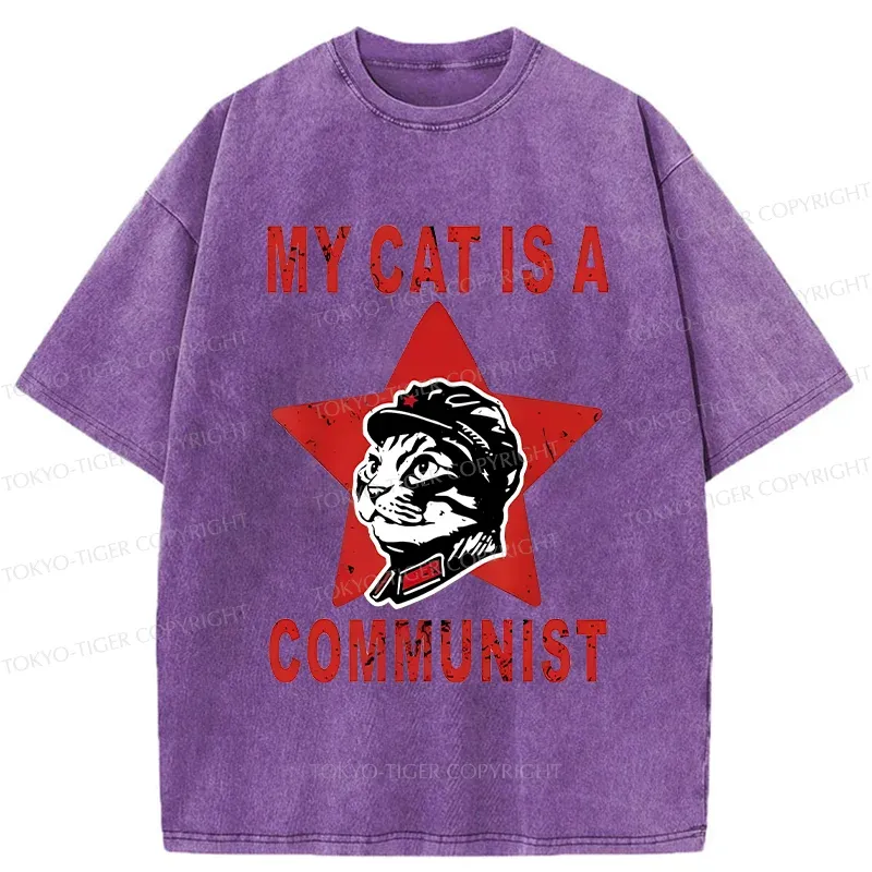 Tokyo-Tiger Funny Cat-ism Washed T-Shirt