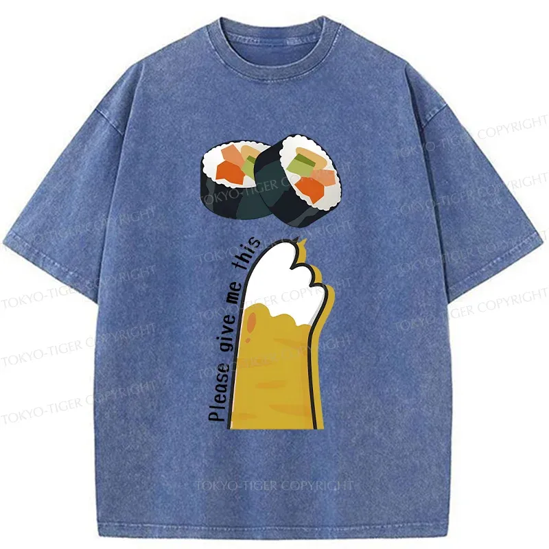 Tokyo-Tiger Please Give Me Sushi Washed T-Shirt