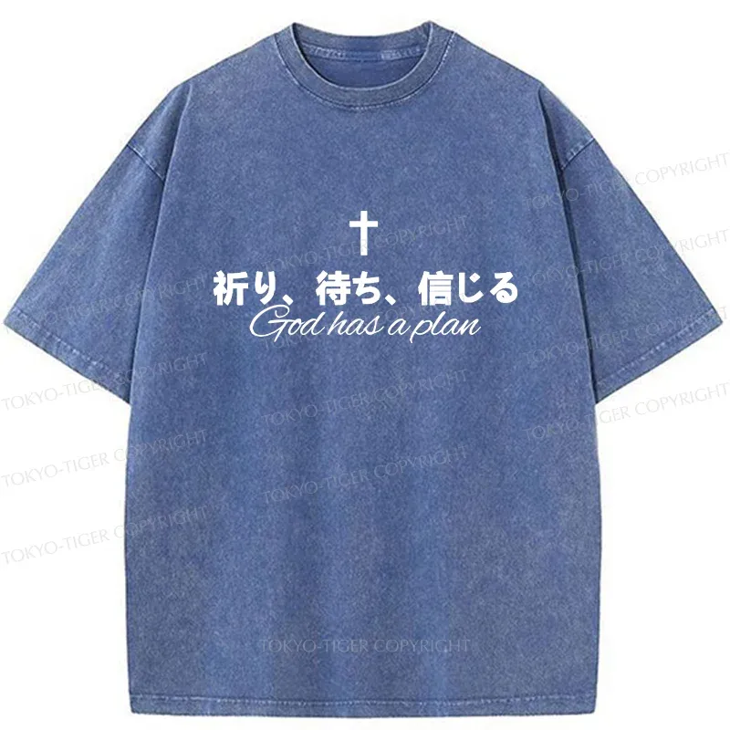 Tokyo-Tiger God Has A Plan Washed T-Shirt