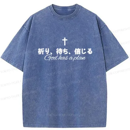 Tokyo-Tiger God Has A Plan Washed T-Shirt