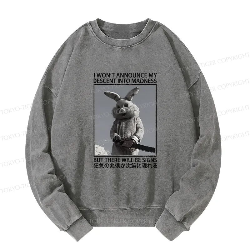 Tokyo-Tiger Rabbit Goes Into Madness Washed Sweatshirt