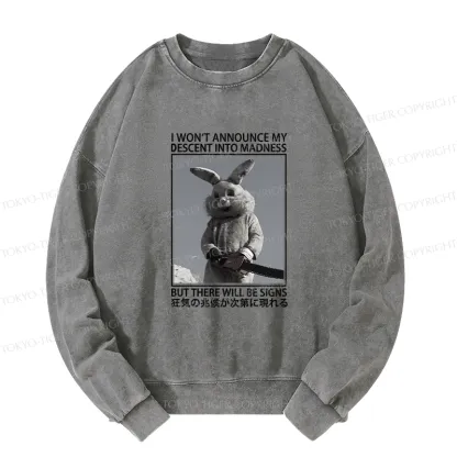 Tokyo-Tiger Rabbit Goes Into Madness Washed Sweatshirt