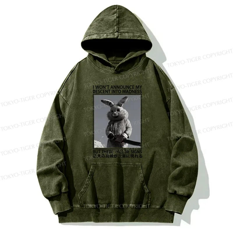 Tokyo-Tiger Rabbit Goes Into Madness Washed Hoodie