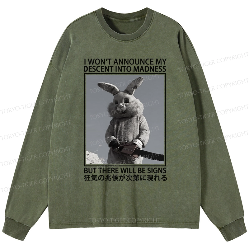 Tokyo-Tiger Rabbit Goes Into Madness Washed Long Sleeve T-Shirt