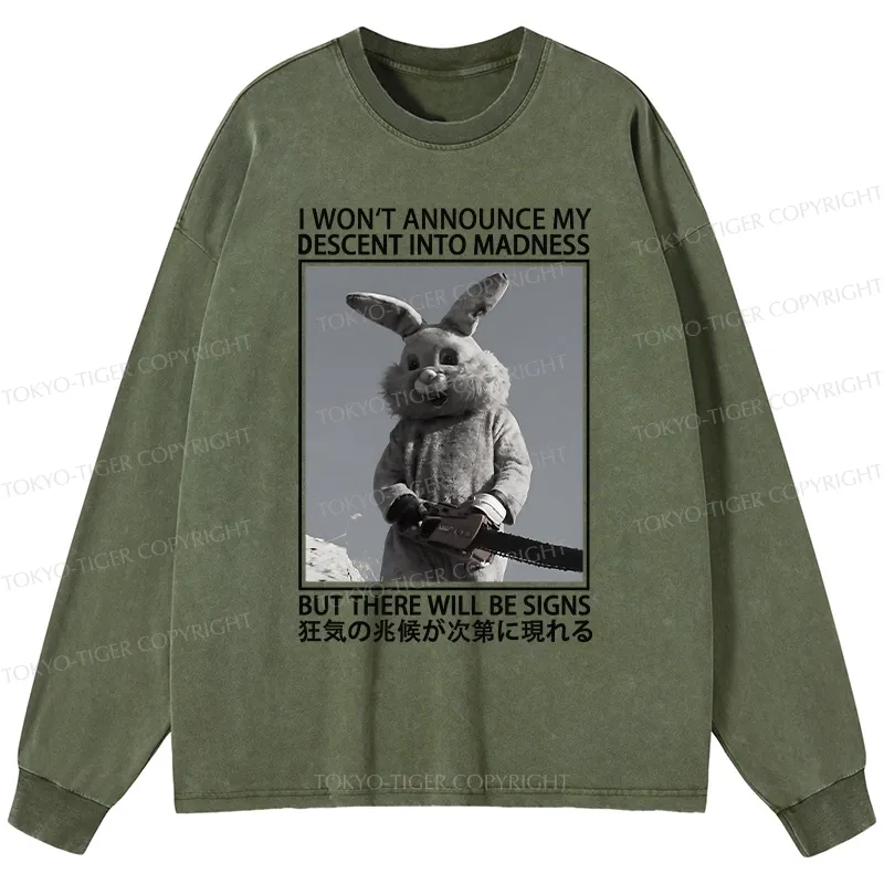 Tokyo-Tiger Rabbit Goes Into Madness Washed Long Sleeve T-Shirt